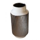 Cha11-L Декоративная ваза Контраст 140x140x300, белый с серебром