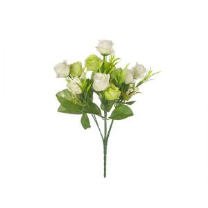 Искусственные цветы - Роза в букете 7 цветов белый E4-238B. Фото 1