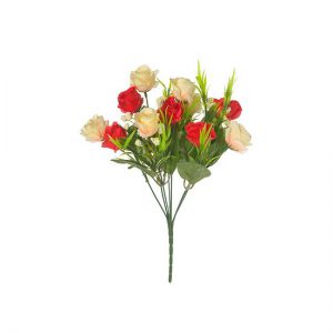 Искусственные цветы - Роза в букете 7 цветов микс E4-238M. Фото 1
