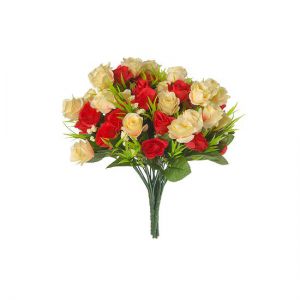 Искусственные цветы - Роза в букете 7 цветов микс E4-238M. Фото 2