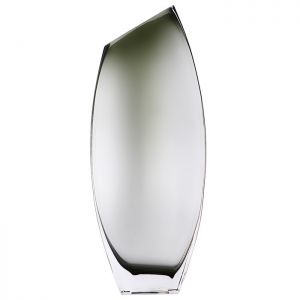 Изображение: Декоративная ваза из дымчатого стекла 160х60х400 серый CSA-3L.