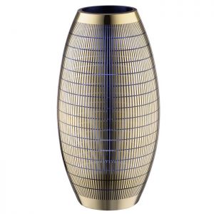 Декоративная ваза из стекла с золотым напылением 155х155х300 золотой CSA-7L. Картинка.