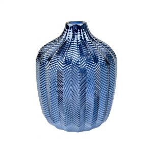 Декоративная стеклянная ваза 140х140х190, синий NGB-30. Изображение.