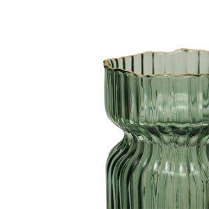 Декоративная ваза из стекла 120х120х190, зеленый Fancy77. Фото 2.