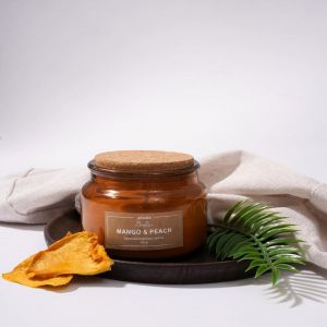 Фото. Ароматическая свеча в стекле MANGO & PEACH YJC-12.