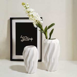 4-я Картинка - Декоративная ваза Вихрь 120х120х200, белый Cha16-S.