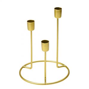 Металлический подсвечник, Д155 Ш155 В200, золотой Fancy13-G. Картинка.