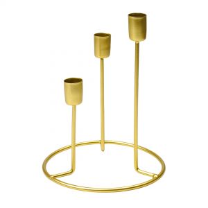 Металлический подсвечник, Д155 Ш155 В200, золотой Fancy13-G. Фото.