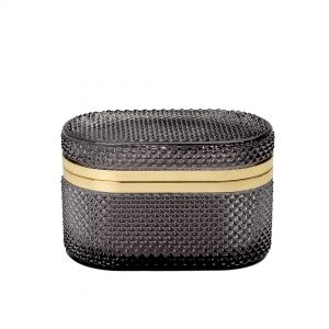 Изображение: Стеклянная шкатулка 135х80х85, овальная с крышкой Fancy98.