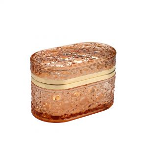 Стеклянная шкатулка 135х80х85, овальная с крышкой Fancy104. Чертёж.