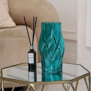 Изображение 2. Декоративная ваза из стекла 110х110х200, бирюзовый Ekg-27.