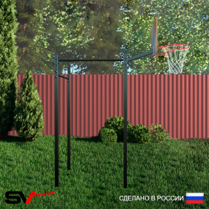 Уличный турник двойной с баскетбольным щитом УТ-2К. Фото.