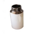 Cha11-M Декоративная ваза Контраст 100x100x200, белый с серебром