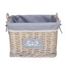 EW-17 L Корзина стеллажная высокая с ручками Лён 440х335х300, серый