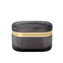 Fancy98 Стеклянная шкатулка 135х80х85 овальная, черный, золотой