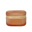 Fancy99 Стеклянная шкатулка 135х80х85 овальная, янтарный, золотой